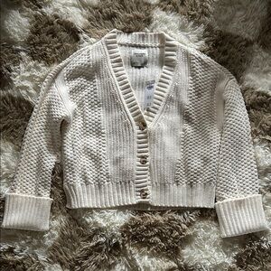 Abercrombie & Fitch Textured Cream Cardigan